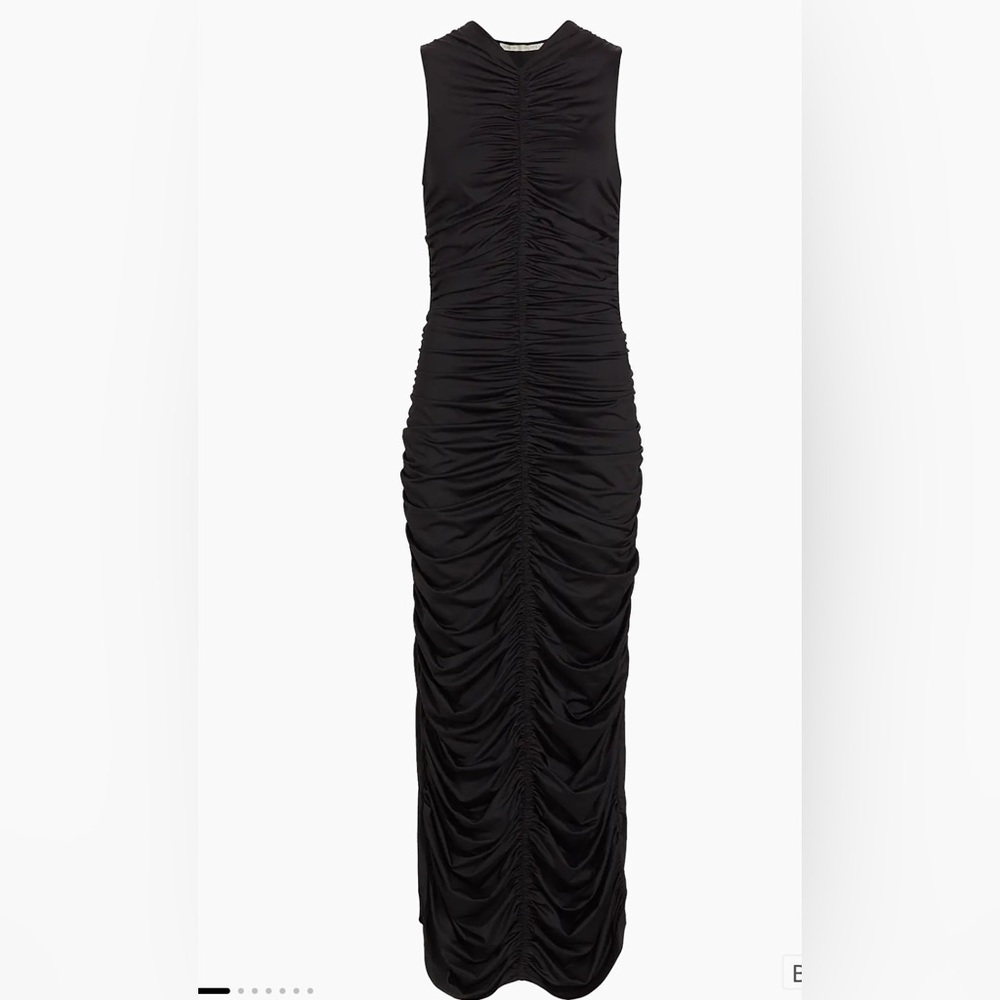 NWT MARIE OLIVER roxie ruched maxi dress in black Sz L